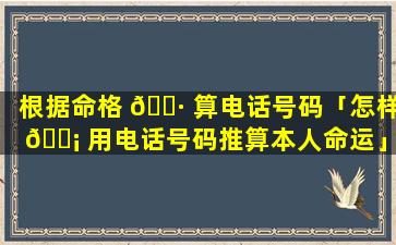 根据命格 🕷 算电话号码「怎样 🐡 用电话号码推算本人命运」